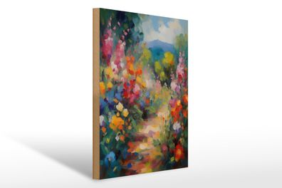 Holzschild 30x40cm Sommerweg der Tupfblumen