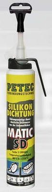 PETEC Dichtmasse Hochtemperatur Silikond "Matic", schwarz, temperaturbeständig