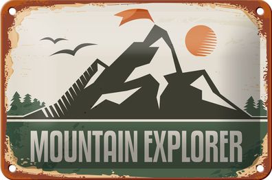 Blechschild Retro 18x12cm Mountain Explorer