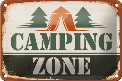 Blechschild Camping 18x12cm Camping Zone