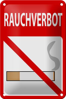 Blechschild Hinweis 12x18cm Rauchverbot Schild