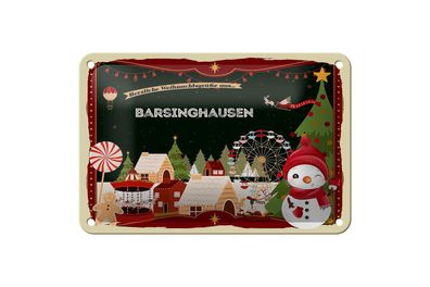 Blechschild Weihnachten Grüße Barsinghausen Geschenk Schild 18x12cm