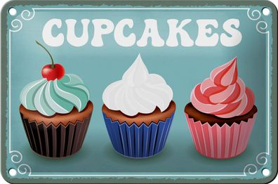 Blechschild Spruch 18x12cm Cupcakes Schild