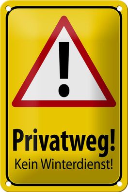 Blechschild Hinweis 18x12cm Privatweg kein Winterdienst