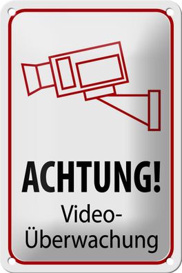 Blechschild Hinweis 12x18cm Achtung Videoüberwachung