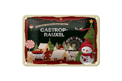 Blechschild Weihnachten Grüße Castrop-rauxel Geschenk Schild 18x12cm