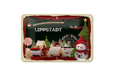 Blechschild Weihnachten Grüße Lippstadt Geschenk Dekoration 18x12cm