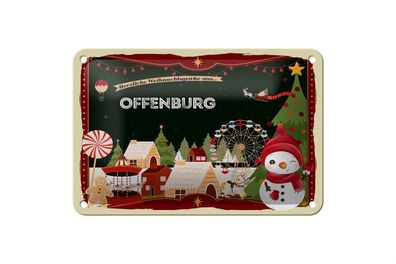 Blechschild Weihnachten Grüße Offenburg Geschenk Dekoration 18x12cm