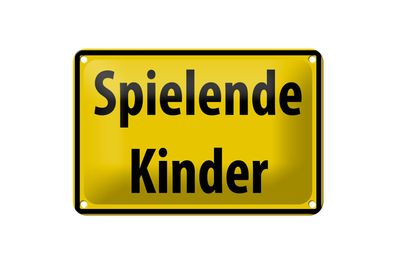 Blechschild Warnschild 18x12cm Spielende Kinder