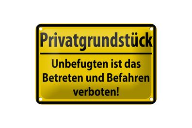 Blechschild Warnschild 18x12cm Privatgrundstück