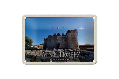 Blechschild Reise 18x12cm Saint-Tropez Frankreich Citadelle Schild