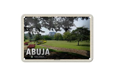 Blechschild Reise 18x12cm Abuja Nigeria Millenium Park Dekoration