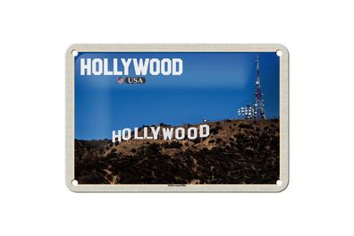 Blechschild Reise 18x12cm Hollywood USA Hollywood Hills Dekoration