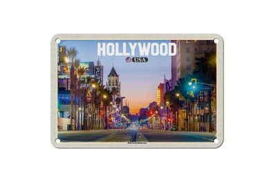 Blechschild Reise 18x12cm Hollywood USA Hollywood Boulevard Deko