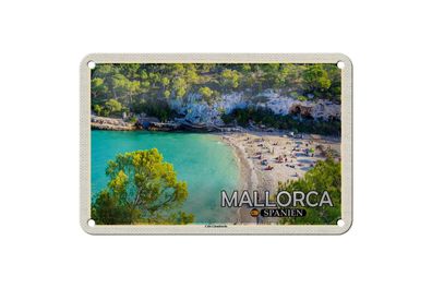 Blechschild Reise 18x12cm Mallorca Spanien Cala Llombards Bucht