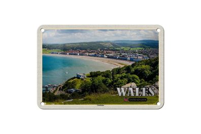 Blechschild Reise 18x12cm Wales United Kingdom Llandudno Seebad