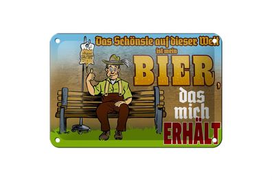 Blechschild Alkohol 18x12cm Schönste auf dieser Welt Bier