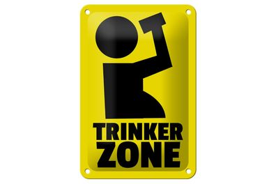 Blechschild Alkohol 12x18cm Trinkerzone
