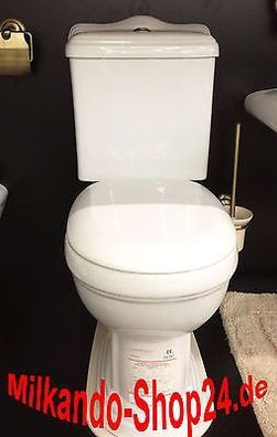 Nostalgie Retro Wc Toilette Stand komplett set inkl. Spülkasten Keramik Inkl. Sitz