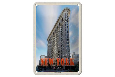 Blechschild Reise 12x18cm New York USA Flatiron Building Dekoration