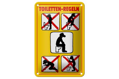 Blechschild Hinweis 12x18cm Toiletten Regeln