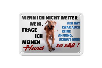 Blechschild Spruch 18x12cm wenn ich nicht weiter weiß Hund