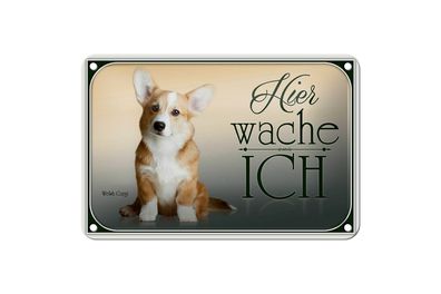 Blechschild Hund 18x12cm Chihuahua hier wache ich