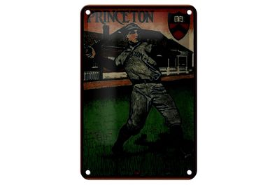 Blechschild Retro 12x18cm Princeton Baseball