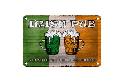 Blechschild Spruch 18x12cm irish pub a hundred thousand Dekoration