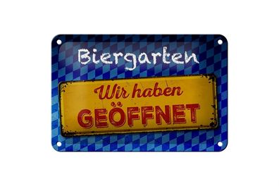 Blechschild Bayern 18x12cm Biergarten wir haben geöffnet