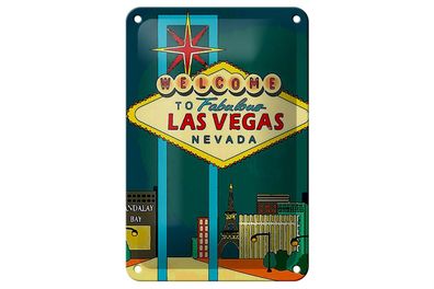 Blechschild Spruch 12x18cm welcome to fabulous las vegas Dekoration