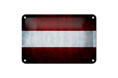 Blechschild Flagge 18x12cm Österreich Fahne