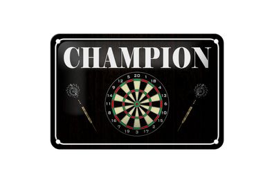 Blechschild Spruch 18x12cm Darts Champion