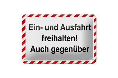 Blechschild Parken 18x12cm Ein- und Ausfahrt freihalten