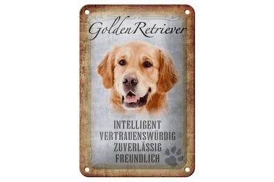 Blechschild Spruch 12x18cm Golden Retriever Hund Schild