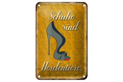 Blechschild Spruch 12x18cm Schuhe sind Herdentiere