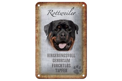 Blechschild Spruch 12x18cm Rottweiler Hund Geschenk