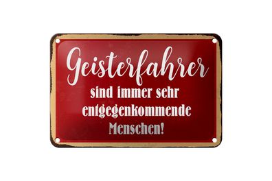 Blechschild Spruch 18x12cm Geisterfahrer sind Menschen