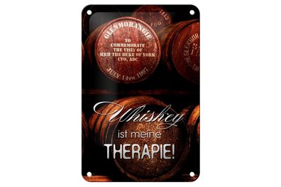 Blechschild Spruch 12x18cm Whiskey ist meine Therapie