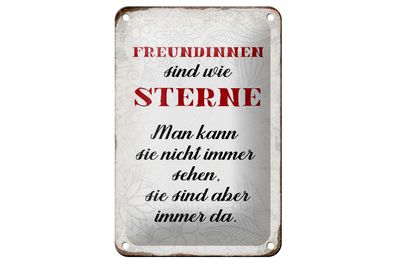 Blechschild Spruch 12x18cm Freundinnen sind wie Sterne