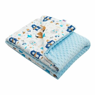 Babydecke aus Minky mit Füllung New Baby Bears blau 80x102 cm