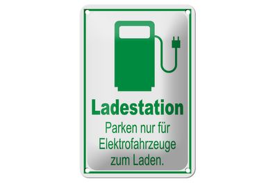 Blechschild Parken 12x18cm Ladestation nur Elektrofahrzeuge