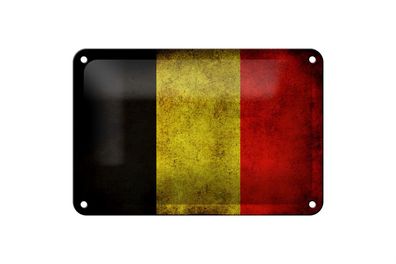 Blechschild Flagge 18x12cm Belgien Fahne