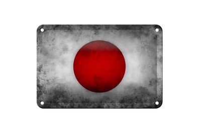 Blechschild Flagge 18x12cm Japan Fahne