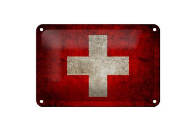 Blechschild Flagge 18x12cm Schweiz Fahne