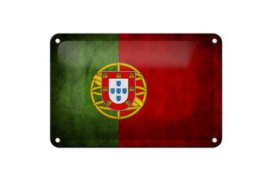 Blechschild Flagge 18x12cm Portugal Fahne