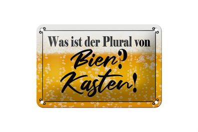 Blechschild Spruch 18x12cm was ist Plural von Bier
