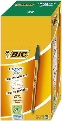50x BiC® 872729 Kugelschreiber Cristal® Original fine - 0,35 mm, grün (dokumentene