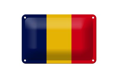 Blechschild Flagge des Tschad 18x12cm Flag of Chad Dekoration