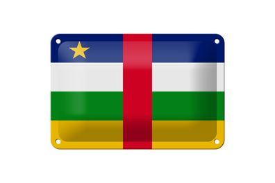 Blechschild Flagge Zentralafrikanischen Republik 18x12cm